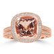 2.25ct Morganite Rings with 1.05tct Diamond set in 14K Rose Gold