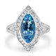 2.23ct Aquamarine Ring with 0.52tct Diamonds set in 14K White Gold