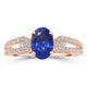 1.60ct Sapphire Ring With 0.32tct Diamonds Set In 14K Rose Gold