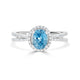 1.86 Blue Zircon Rings with 0.27tct Diamond set in 14K White Gold