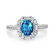 2.14ct Blue Zircon Ring with 0.53tct Diamonds set in 14K White Gold