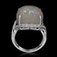 14.25ct Opal Ring with 0.26tct Diamonds set in 14K White Gold