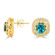 4.63tct Blue Zircon Earring with 0.6tct Diamonds set in 14K Yellow Gold