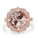 5.8ct Morganite Rings with 0.35tct Diamond set in 14K Rose Gold