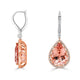 12.37ct Morganite earrings with 0.59ct diamonds set in 14K two tone gold