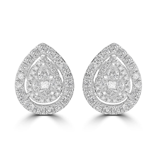 1.35tct Diamond Earring with -tct -s set in 18K White Gold