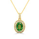 2.03ct Tsavorite Pendant with 0.24tct Diamonds set in 14K Yellow Gold