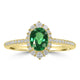 1.07ct Tsavorite Rings with 0.21tct Diamond set in 14K Yellow Gold