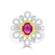 1.04 Ruby Rings with 0.41tct Diamond set in 14K Two Tone Gold