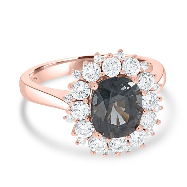 2.44ct Spinel Ring with 0.97tct Diamonds set in 14K Rose Gold