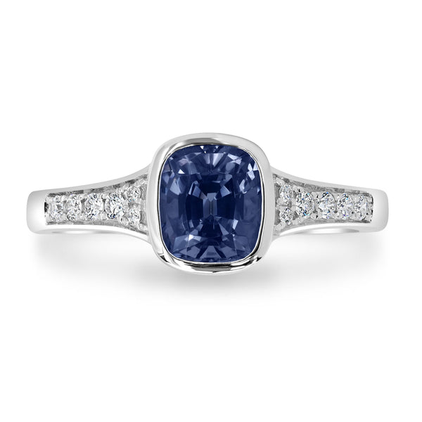 1.25ct Spinel Ring with 0.12tct Diamonds set in 14K White Gold