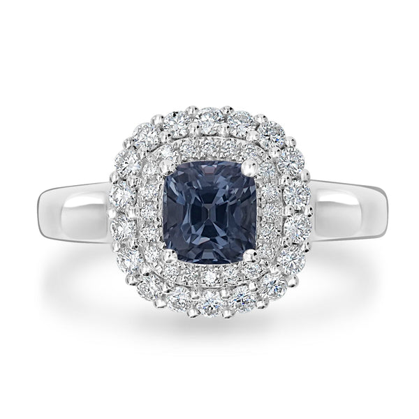 1.15ct Spinel Ring with 0.4tct Diamonds set in 14K White Gold