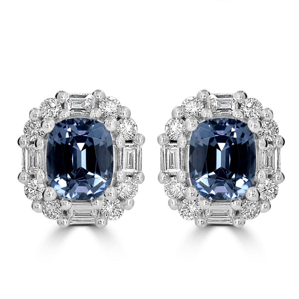 1.15tct Spinel Earring with 0.43tct Diamonds set in 14K White Gold