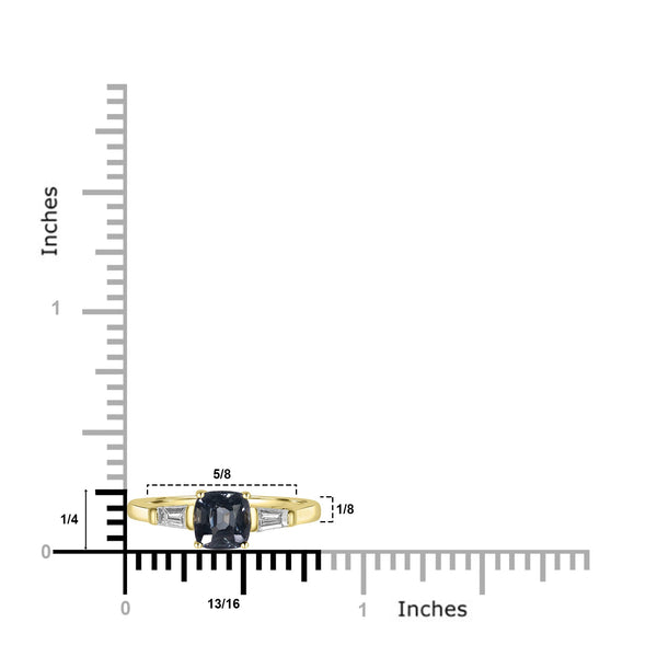 1.36ct Spinel Rings with 0.27tct Diamond set in 14K Yellow Gold