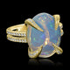 7.8ct Opal Ring with 0.31tct Diamonds set in 14K Yellow Gold