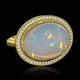 9.93ct Opal Ring with 0.21tct Diamonds set in 14K Yellow Gold