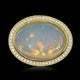 9.93ct Opal Ring with 0.21tct Diamonds set in 14K Yellow Gold