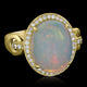 6.4ct Opal Ring with 0.21tct Diamonds set in 14K Yellow Gold