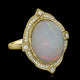 10.96ct Opal Ring with 0.24tct Diamonds set in 14K Yellow Gold