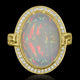 10.42ct Opal Ring with 0.19tct Diamonds set in 14K Yellow Gold