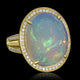 11.08ct Opal Ring with 0.3tct Diamonds set in 14K Yellow Gold