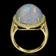 11.08ct Opal Ring with 0.3tct Diamonds set in 14K Yellow Gold