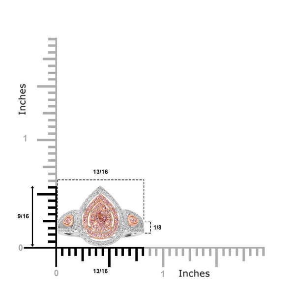 0.12ct Pink Diamond Rings with 0.61tct Diamond set in 14K Two Tone Gold