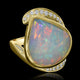 9.83ct Opal Ring with 0.27tct Diamonds set in 14K Yellow Gold