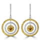 0.48tct Orange Diamond Earring with 2.49tct Diamonds set in 14K Two Tone Gold