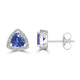 0.95ct Tanzanite Earrings with 0.22tct Diamond set in 14K White Gold