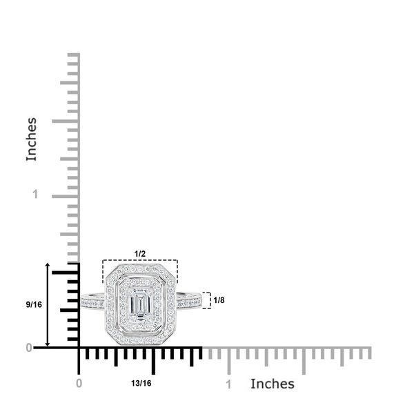 0.52ct Diamond Ring with 0.52tct Diamonds set in 950 Platinum