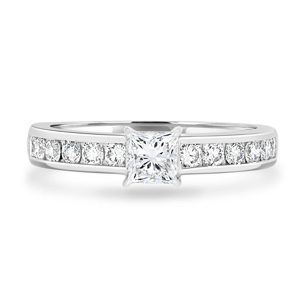 0.51ct Diamond Ring with 0.49tct Diamonds set in 950 Platinum