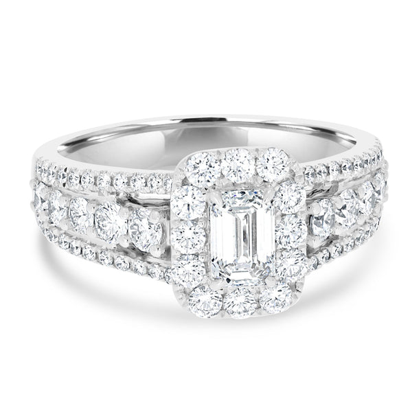 0.53ct Diamond Ring with 1.05tct Diamonds set in 18K White Gold