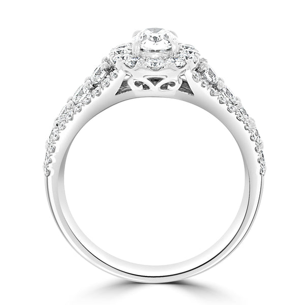 0.51ct Diamond Ring with 1.07tct Diamonds set in 18K White Gold