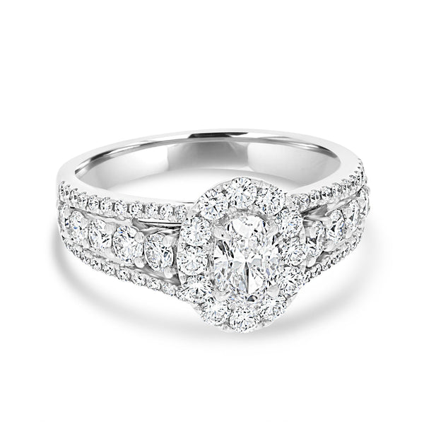 0.51ct Diamond Ring with 1.07tct Diamonds set in 18K White Gold