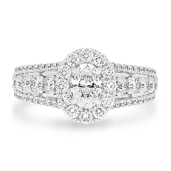 0.51ct Diamond Ring with 1.07tct Diamonds set in 18K White Gold