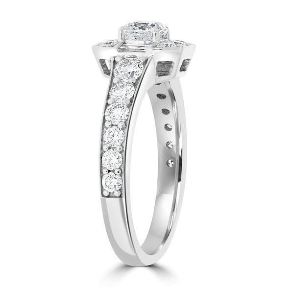 0.51ct Diamond Ring with 1tct Diamonds set in 18K White Gold