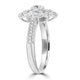 0.5ct Diamond Ring with 1.6tct Diamonds set in 18K White Gold