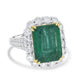 7.91ct Emerald Ring with 2.09tct Diamonds set in 18K Two Tone Gold