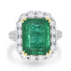 7.91ct Emerald Ring with 2.09tct Diamonds set in 18K Two Tone Gold