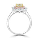 1.02ct Yellow Diamond Ring with 0.83tct Diamonds set in 14K Two Tone Gold