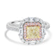 1.02ct Yellow Diamond Ring with 0.83tct Diamonds set in 14K Two Tone Gold