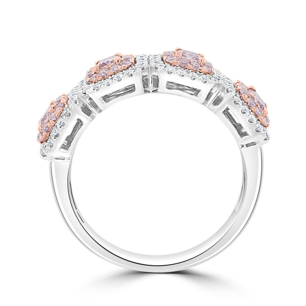 0.45tct Pink Diamond Ring with 0.67tct Diamonds set in 14K Two Tone Gold