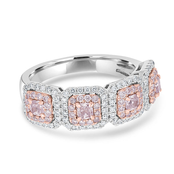 0.45tct Pink Diamond Ring with 0.67tct Diamonds set in 14K Two Tone Gold