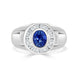 1.82ct Sapphire Men Ring with 0.46tct Diamonds set in 14K White Gold