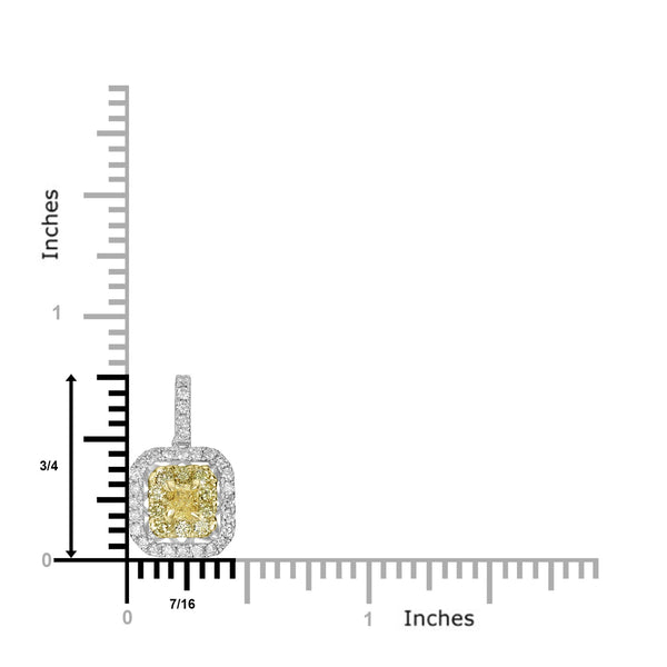 0.19ct Yellow Diamond Pendants with 0.47tct Diamond set in 14K Two Tone Gold