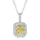 0.19ct Yellow Diamond Pendants with 0.47tct Diamond set in 14K Two Tone Gold