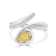 0.26 Yellow Diamond Rings with 0.24tct Diamond set in 14K Two Tone Gold