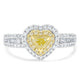 0.51ct Yellow Diamond Rings with 0.7tct Diamond set in 14K Two Tone Gold