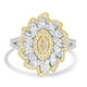 0.3ct Yellow Diamond Rings with 1.44tct Diamond set in 14K Two Tone Gold